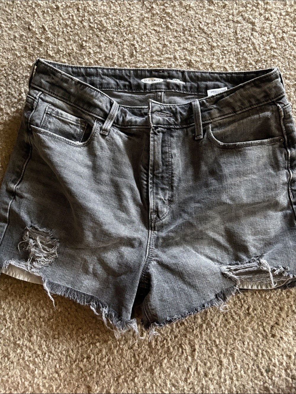 Old Navy Gray Distressed Denim Cutoff Shorts